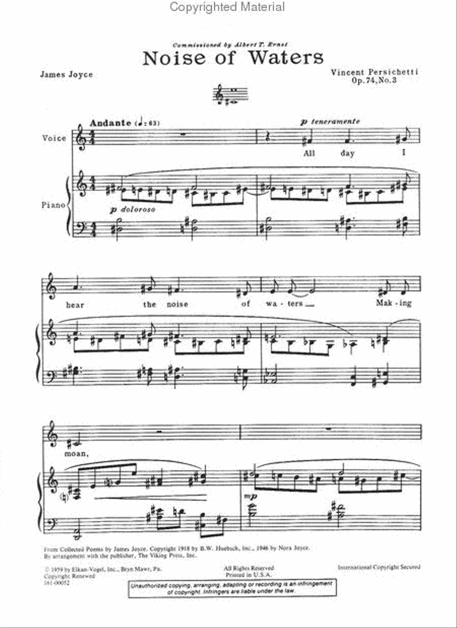 James Joyce Songs: Noise Of Waters Chamber Music scores gallery preview page 2