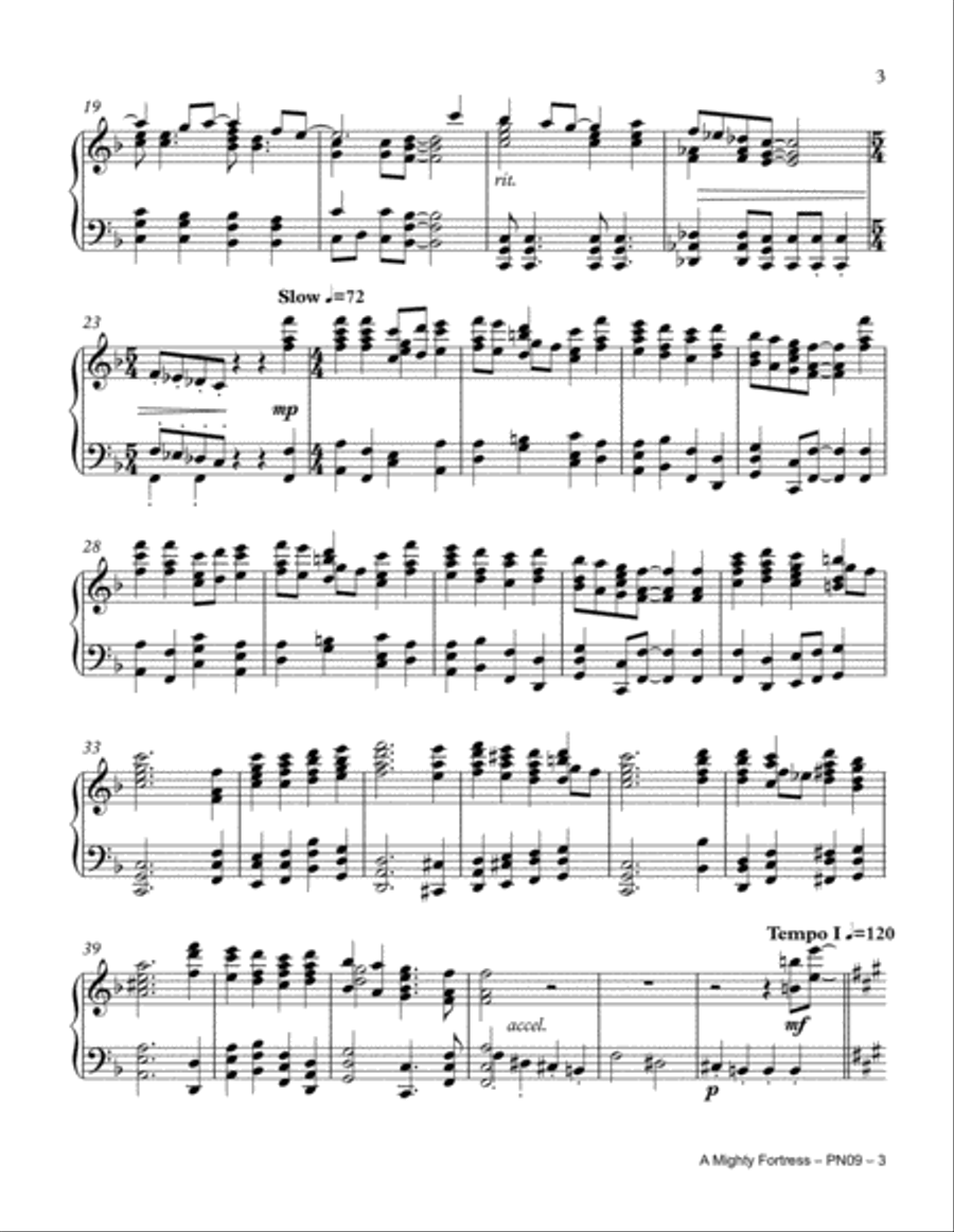 A Mighty Fortress Piano Solo scores gallery preview page 3