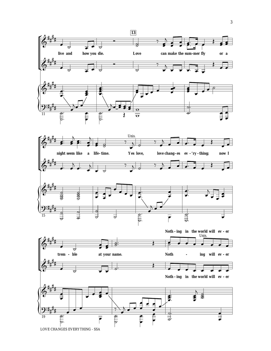 Love Changes Everything (from Aspects Of Love) (arr. Ed Lojeski) SSA scores gallery preview page 2