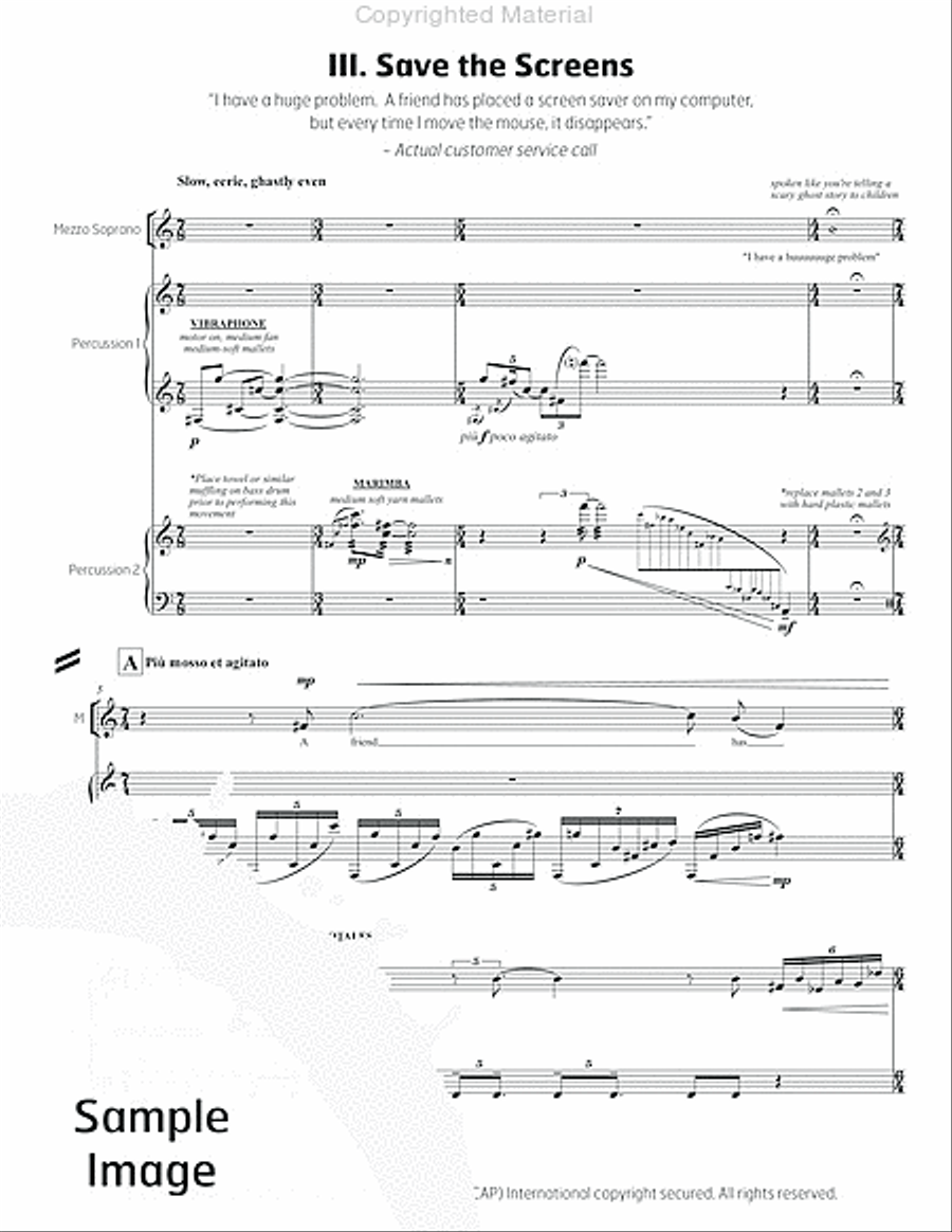 5 Songs in the Age of Stupidity Percussion Ensemble scores gallery preview page 16