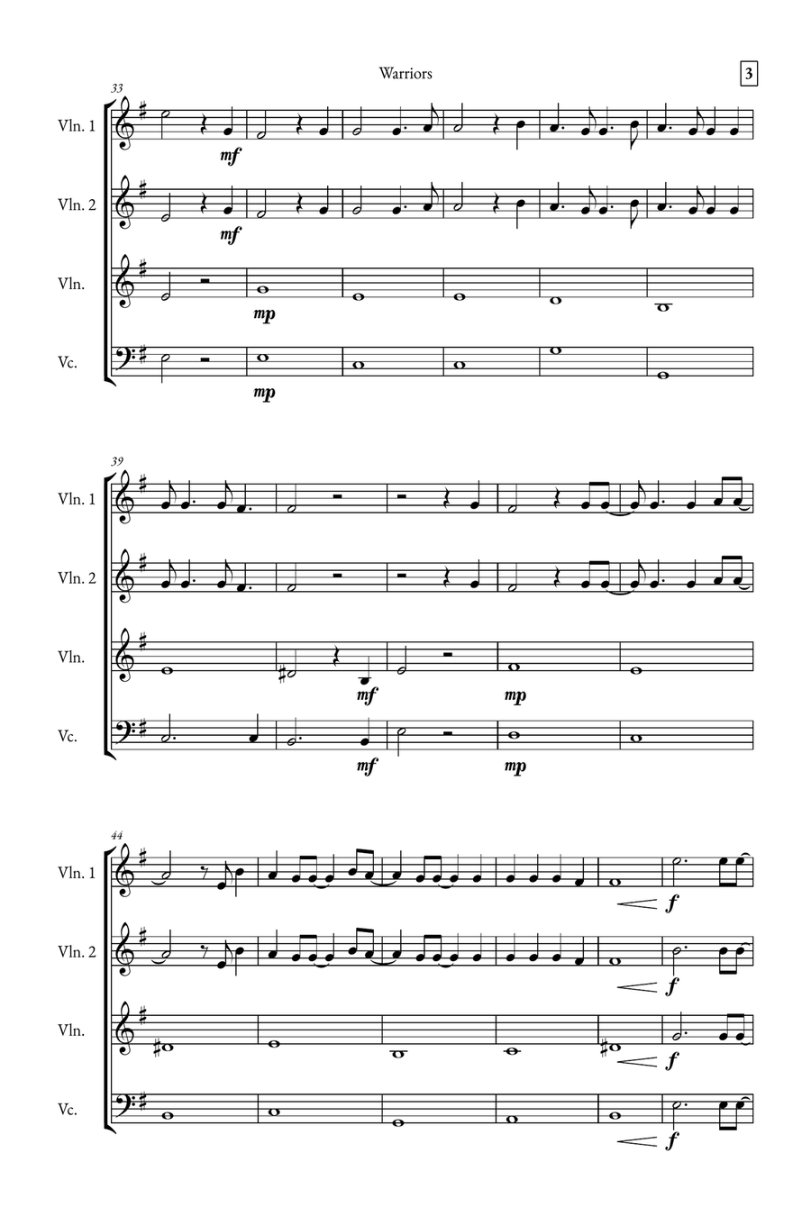 Warriors String Quartet scores gallery preview page 3