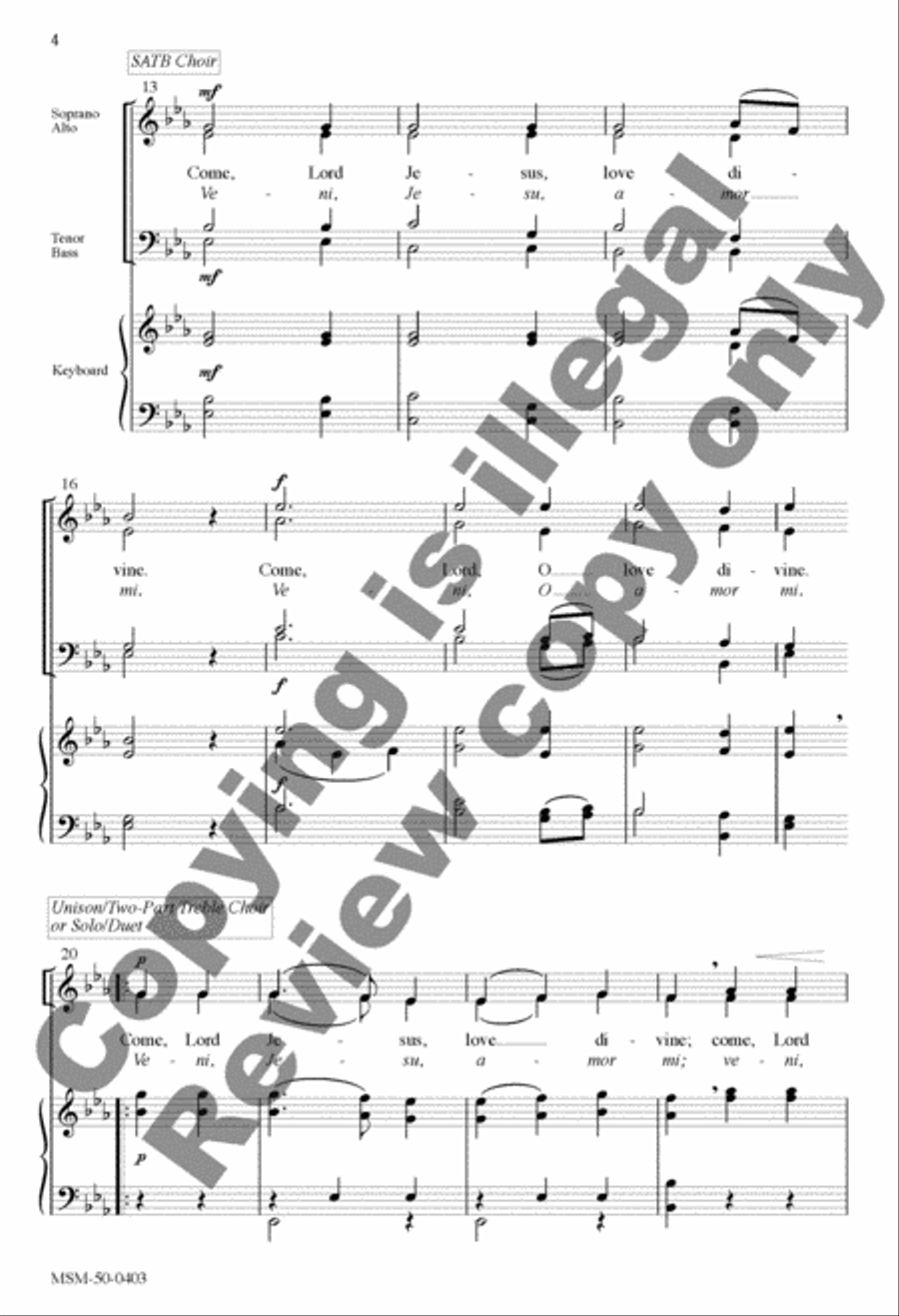 Come, Lord Jesus/Veni, Jesu 4-Part scores gallery preview page 4