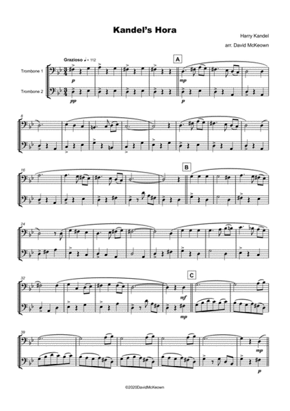 Kandel's Hora, Klezmer tune for Trombone Duet