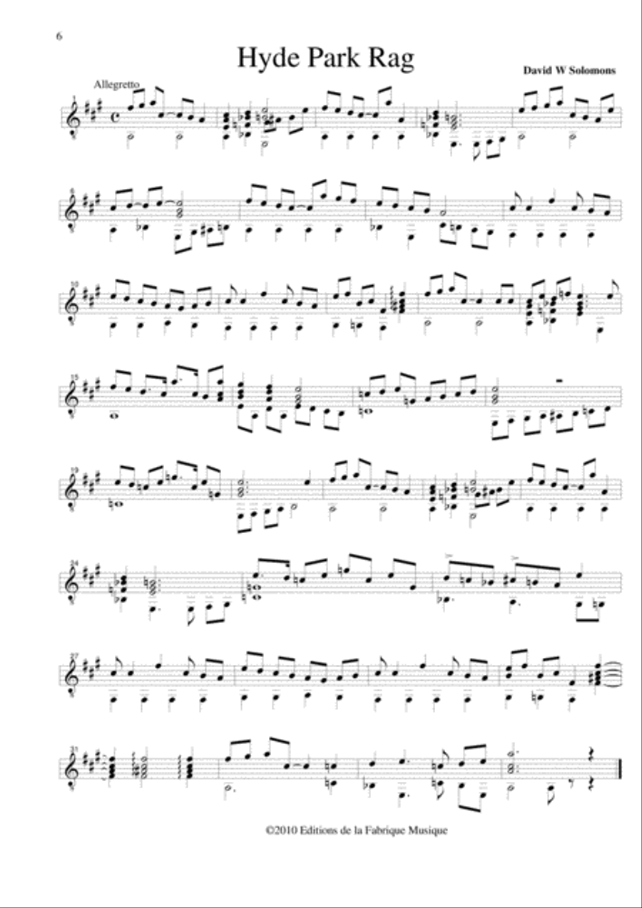 David W. Solomons, Oxford Days for solo guitar Classical Guitar scores gallery preview page 6