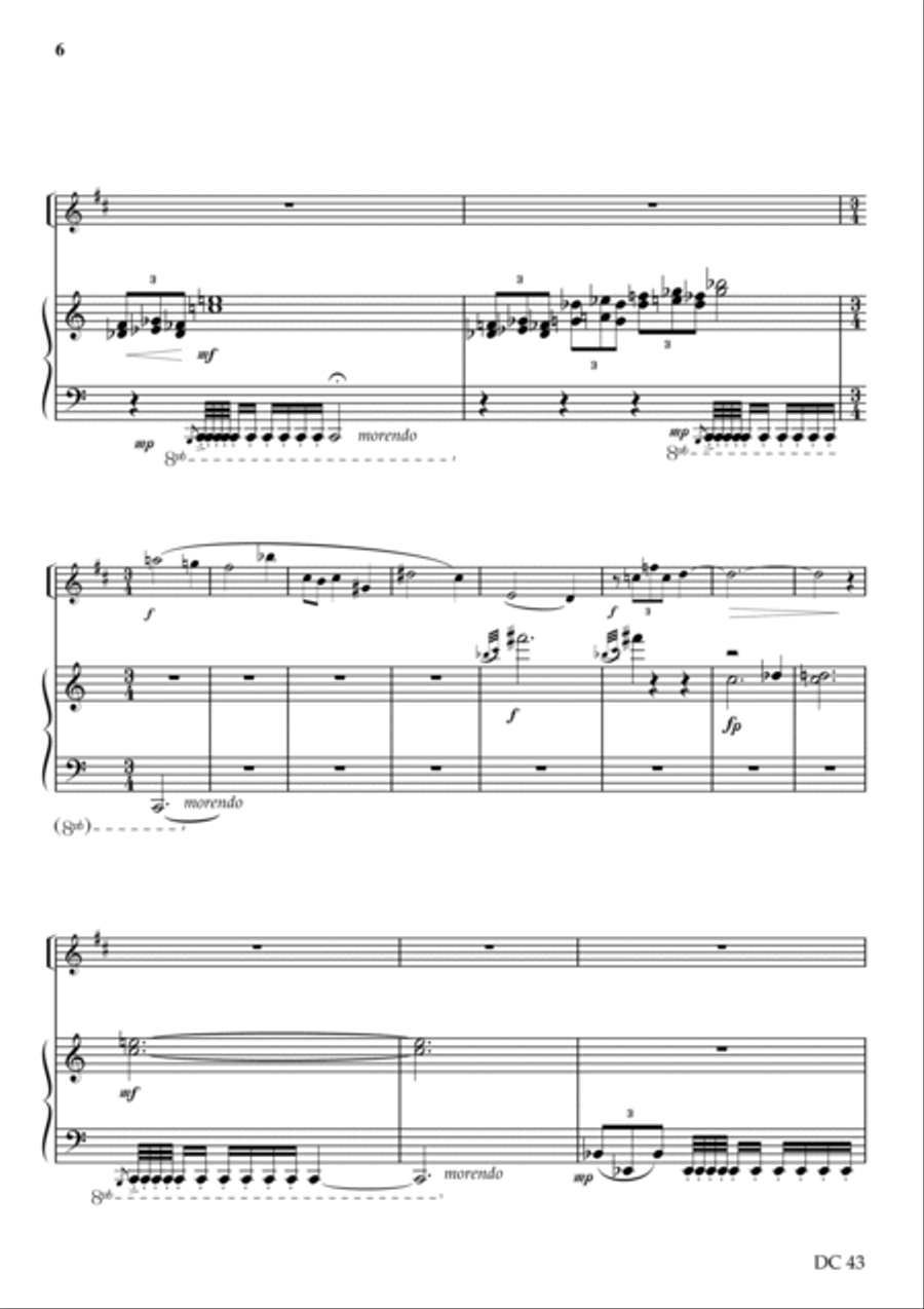 Seven Songs Without Words - for clarinet [or saxophone] and piano Small Ensemble scores gallery preview page 6