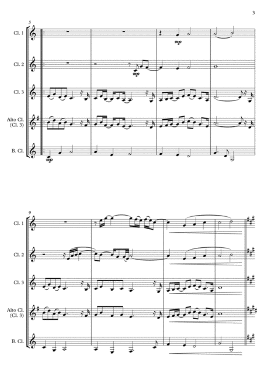 Grown-Up Christmas List Clarinet Quartet scores gallery preview page 3