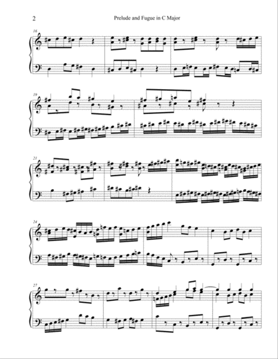 Prelude and Fugue in C Major Harpsichord scores gallery preview page 2