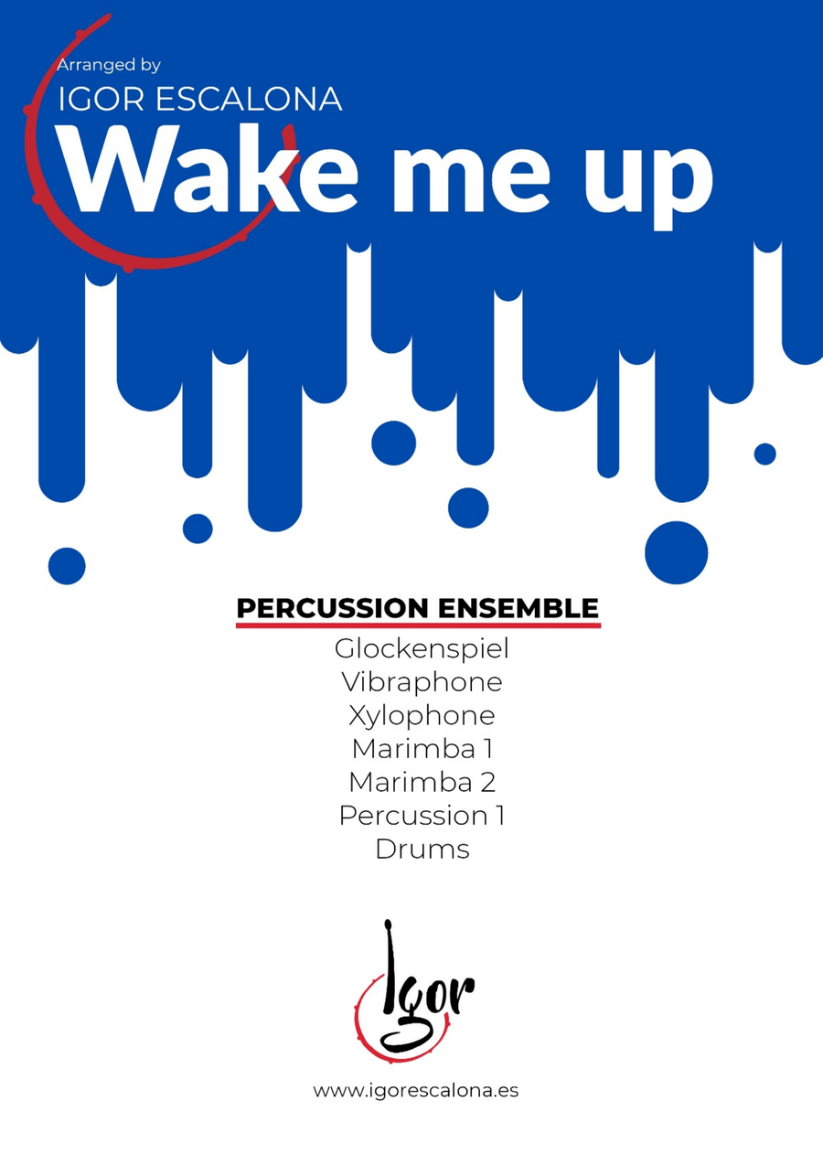 Wake Me Up Wake Me Up Percussion Ensemble scores gallery preview page 1