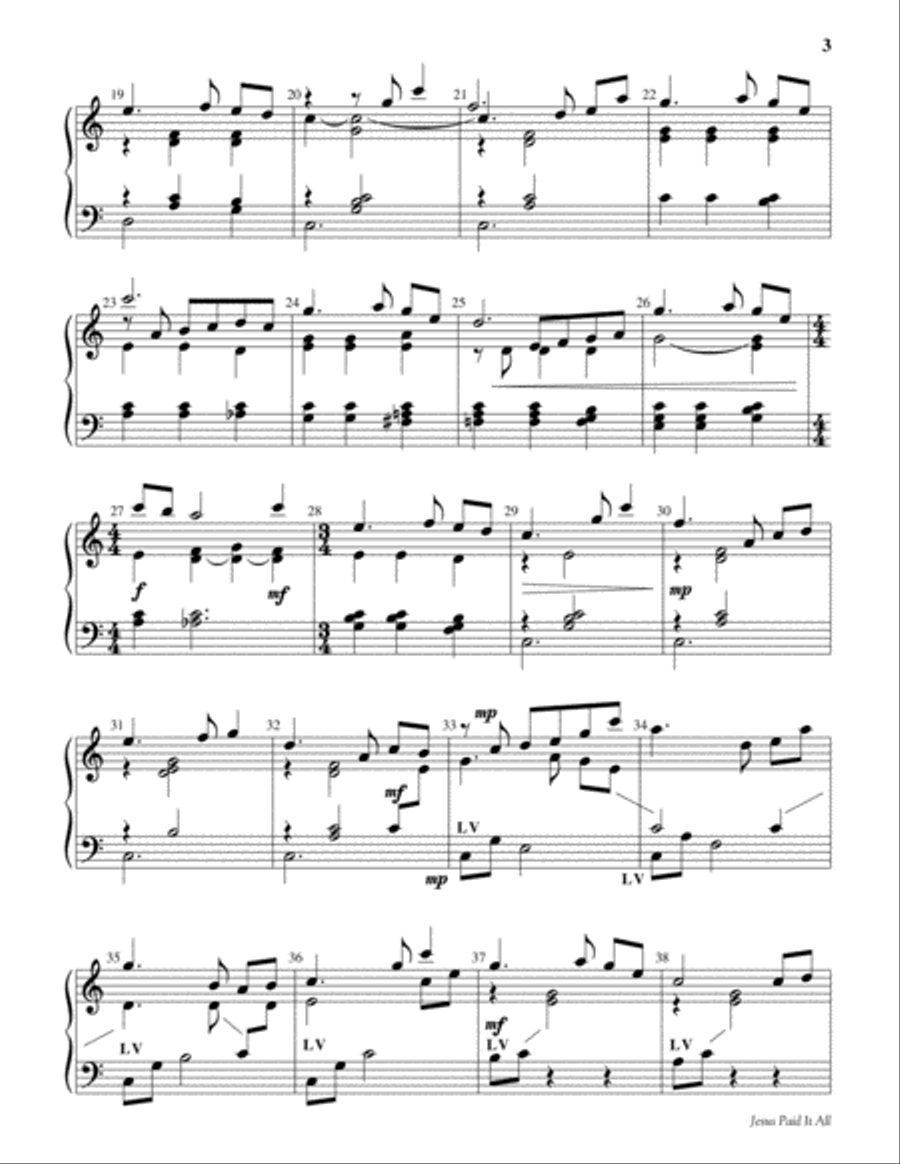 Jesus Paid It All 3-Octaves scores gallery preview page 3
