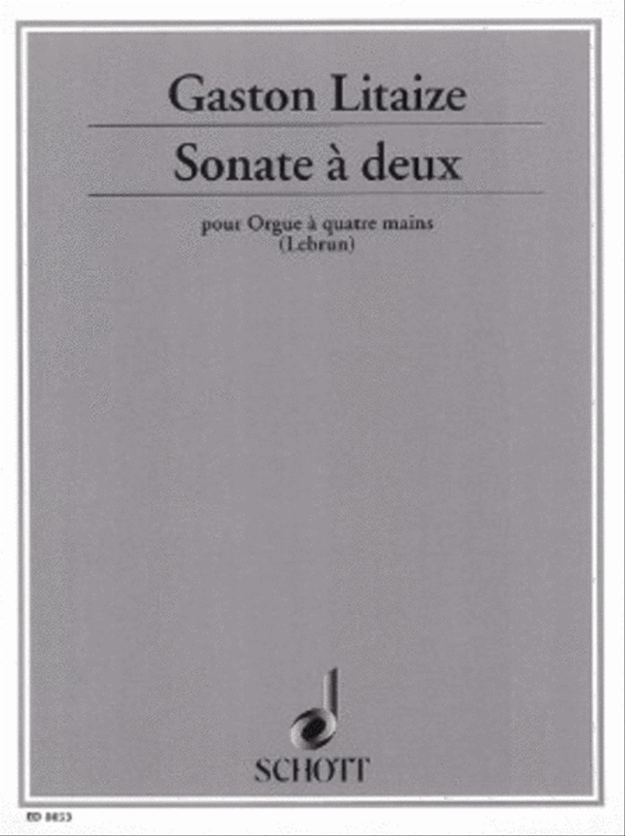 Sonate A Deux Organ 4 Hands