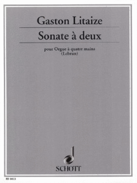 Sonate A Deux Organ 4 Hands by Gaston Litaize Organ - Sheet Music