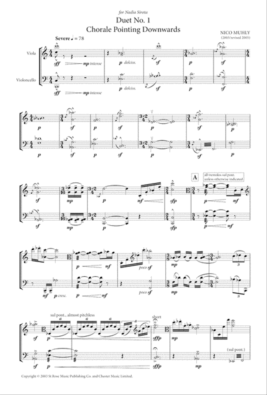 Duet No. 1 (Chorale Pointing Downwards) (for Viola and Cello) String Duet scores gallery preview page 1
