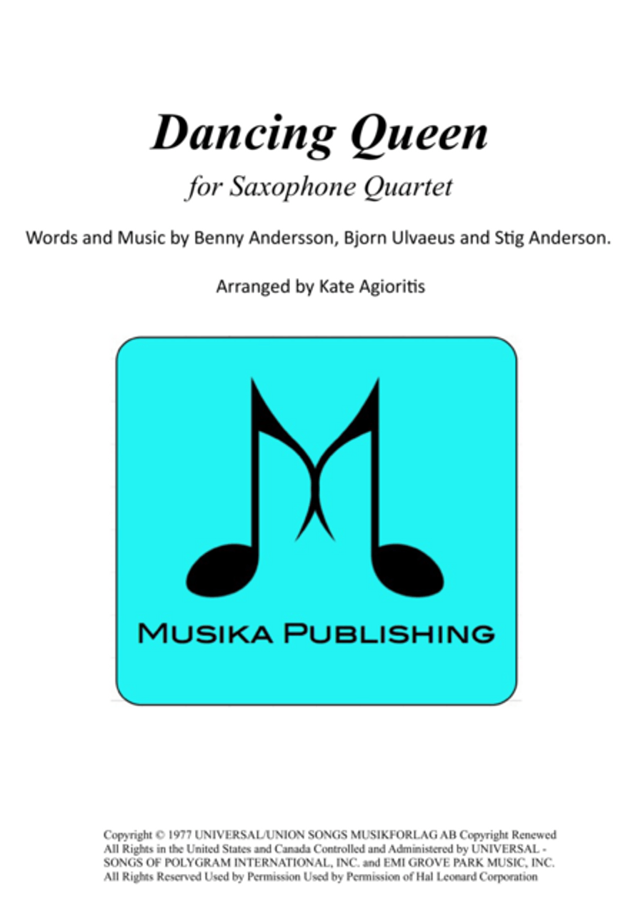 Dancing Queen Saxophone Quartet scores gallery preview page 1