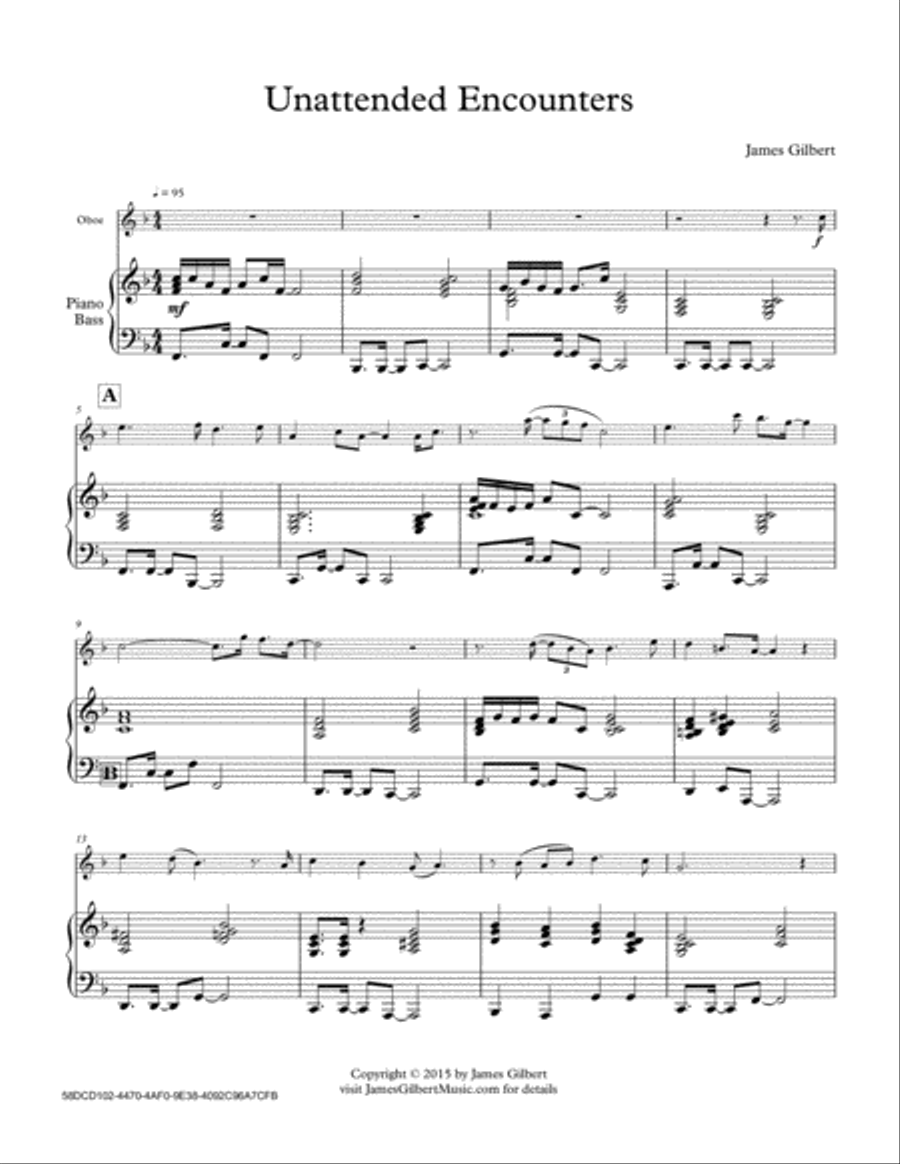 Unattended Encounters Unattended Encounters Piano scores gallery preview page 1