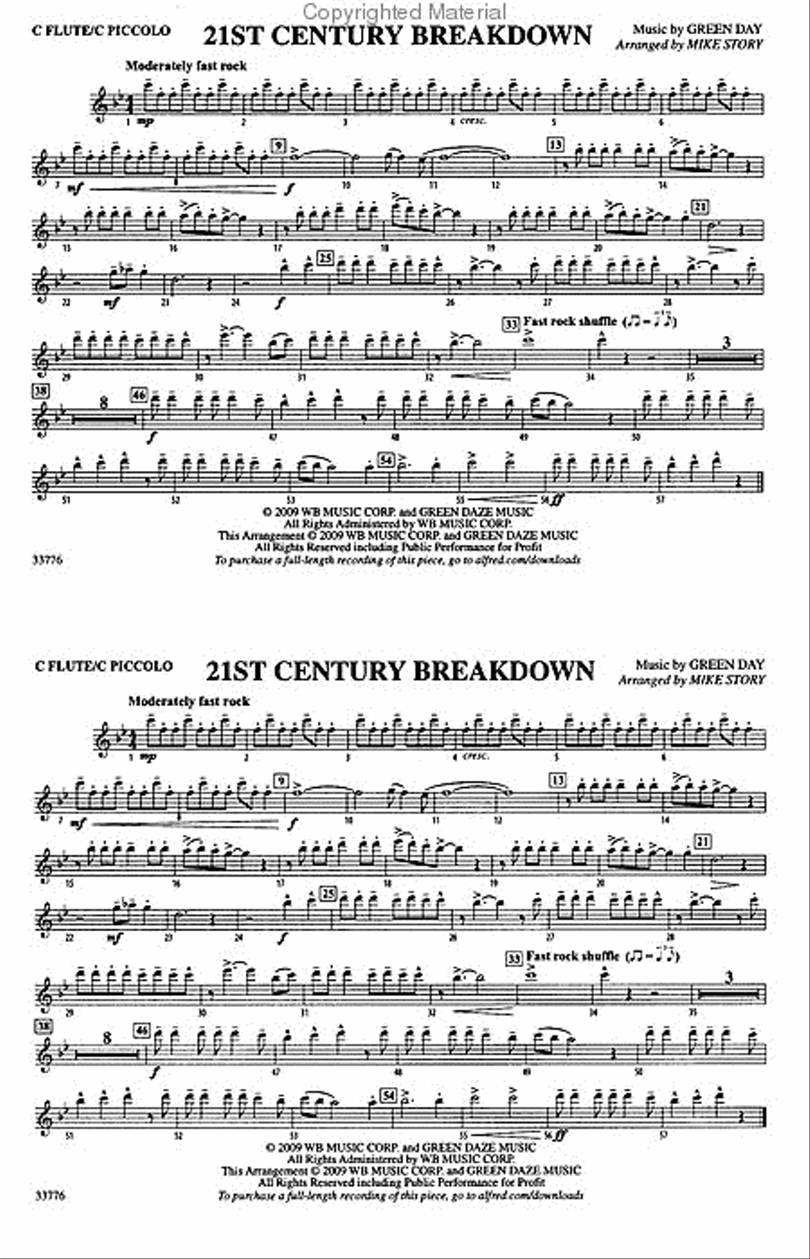 Green Day: 21st Century Breakdown Marching Band scores gallery preview page 3