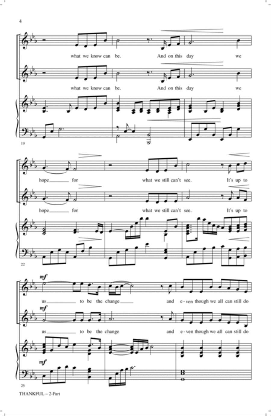 Thankful (arr. Mark Hayes) 2-Part scores gallery preview page 3