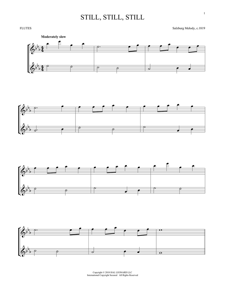 Still, Still, Still Flute Duet scores gallery preview page 1