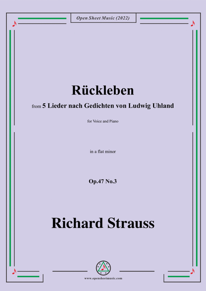 Richard Strauss-Rückleben,in a flat minor,Op.47 No.3 image number null