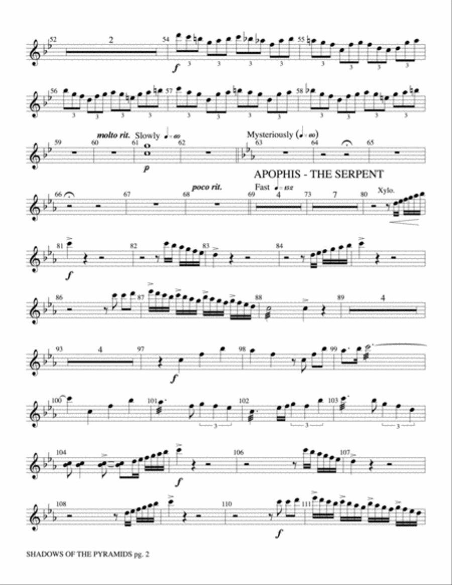 Shadows of the Pyramids: Mallets Concert Band scores gallery preview page 2