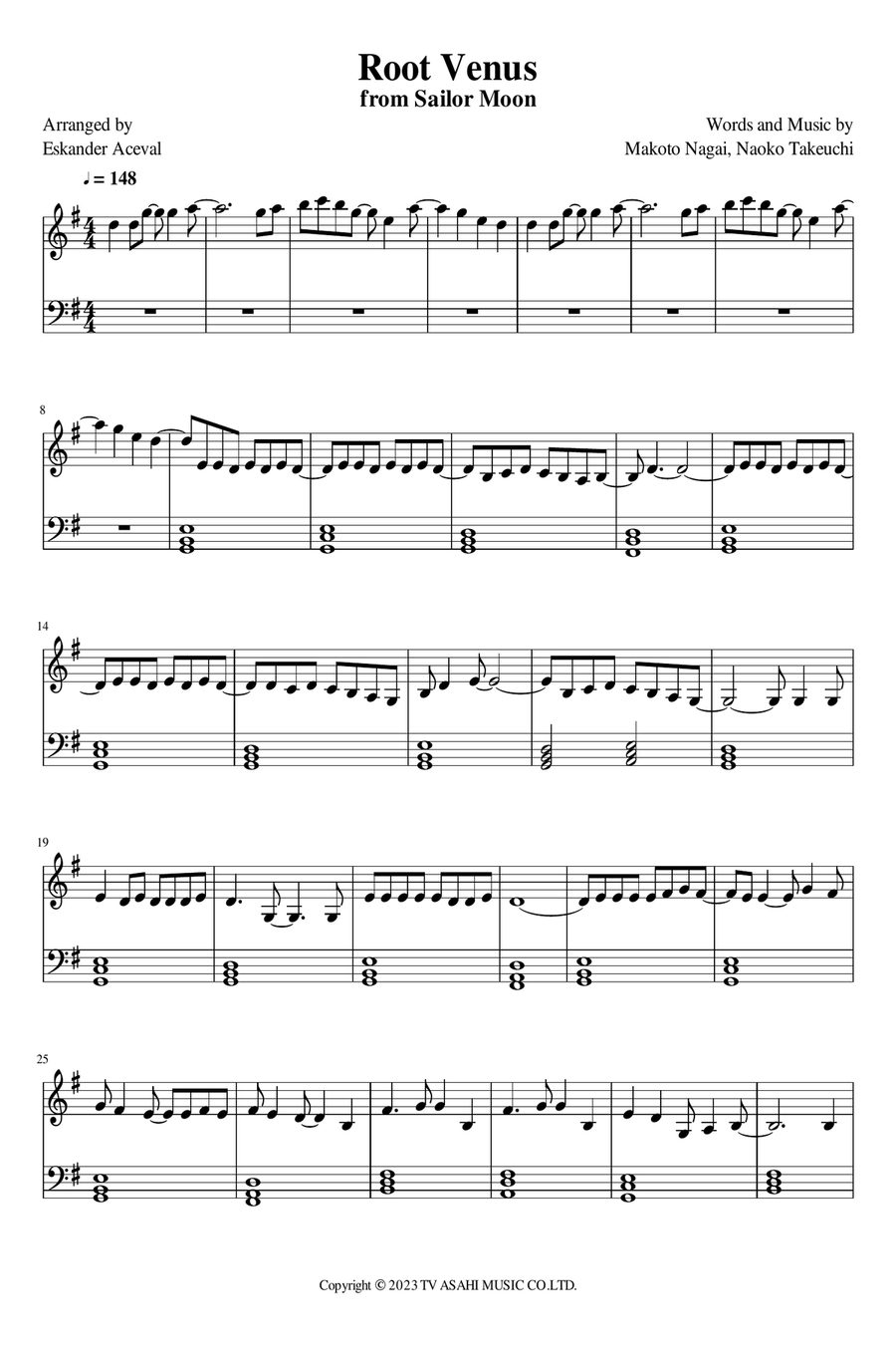 Root Venus Easy Piano scores gallery preview page 1