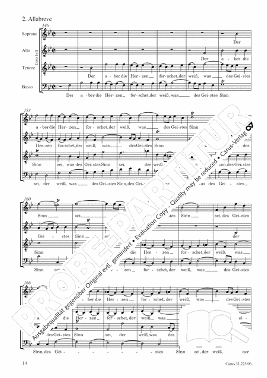 The Spirit makes our weakness strong (Der Geist hilft unser Schwachheit auf) 4-Part scores gallery preview page 15