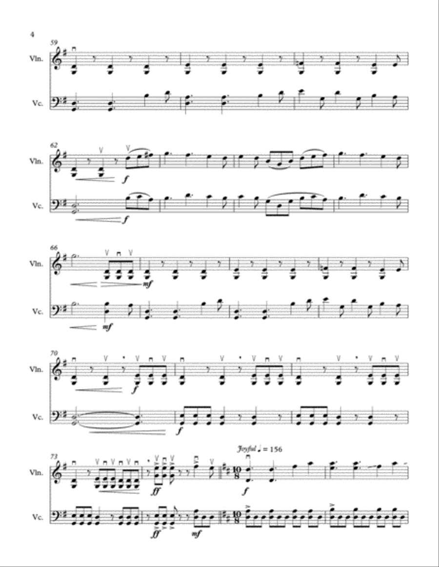 Nettleton - Come, Thou Fount of Every Blessing String Duet scores gallery preview page 4
