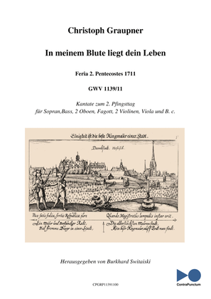 Book cover for Graupner Christoph Cantata In meinem Blute liegt dein Leben GWV 1139/11