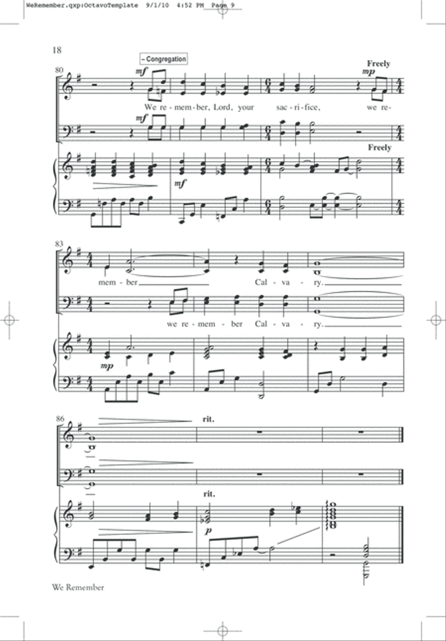 We Remember Calvary (SATB) 4-Part scores gallery preview page 20