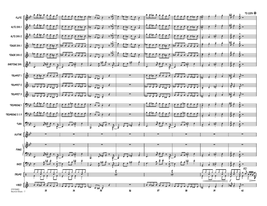 Reunion Blues - Conductor Score (Full Score) Jazz Ensemble scores gallery preview page 6
