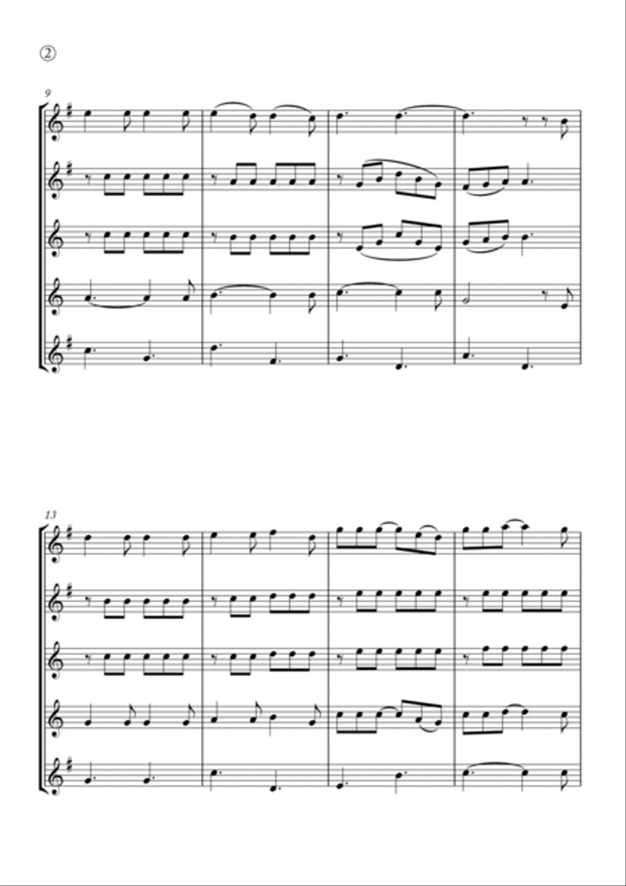 Hallelujah Saxophone Quintet scores gallery preview page 2