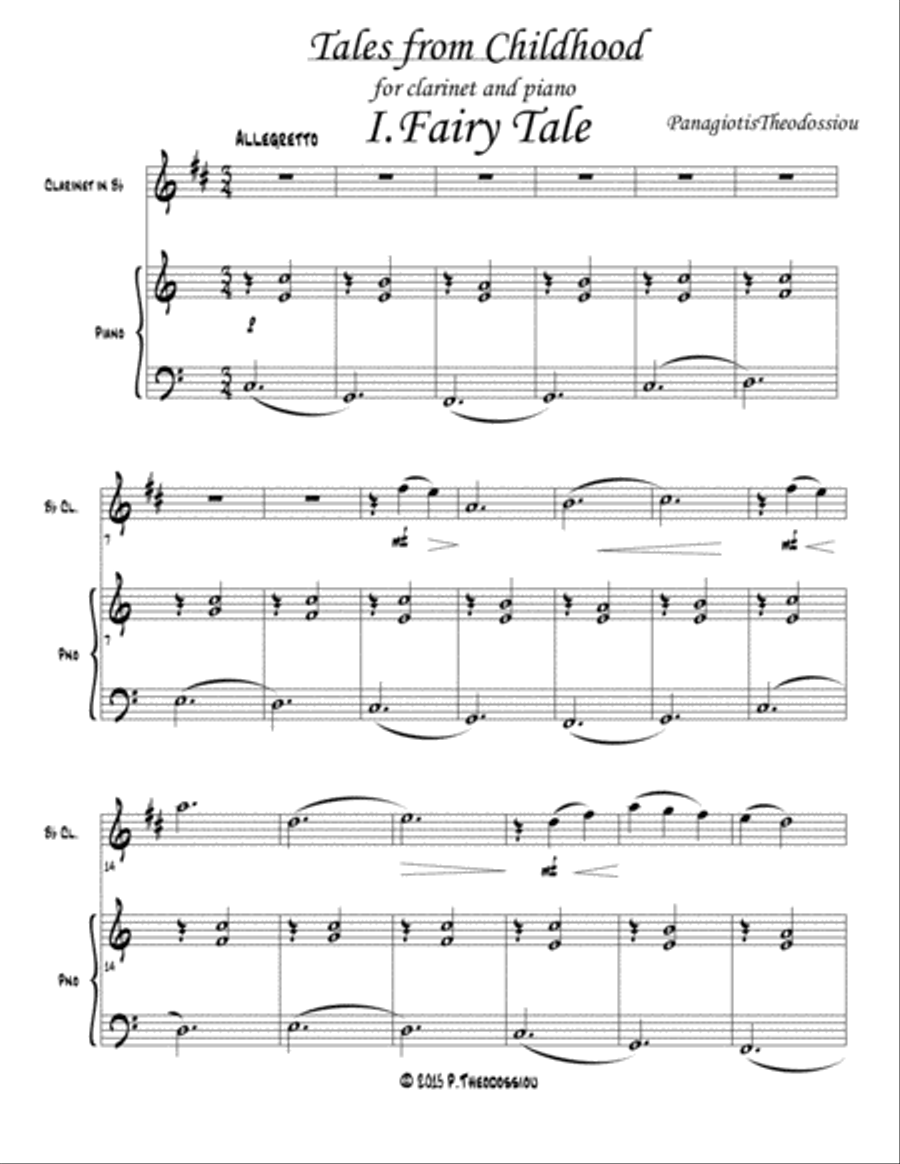 Tales from Childhood for clarinet and piano Clarinet Solo scores gallery preview page 4