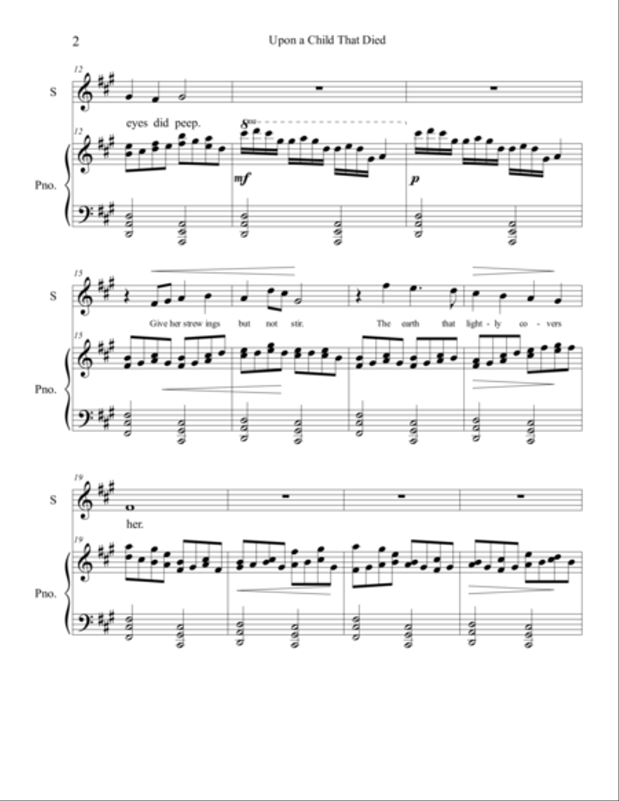 Upon A Child That Died Soprano Voice scores gallery preview page 2