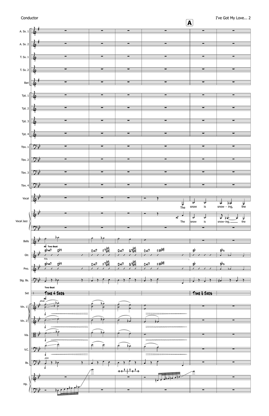 I've Got My Love To Keep Me Warm - Score Only Jazz Ensemble scores gallery preview page 4
