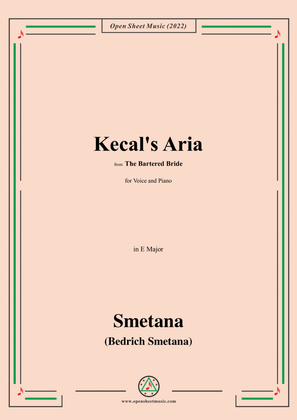 Book cover for Smetana-Kecal's Aria,in E major