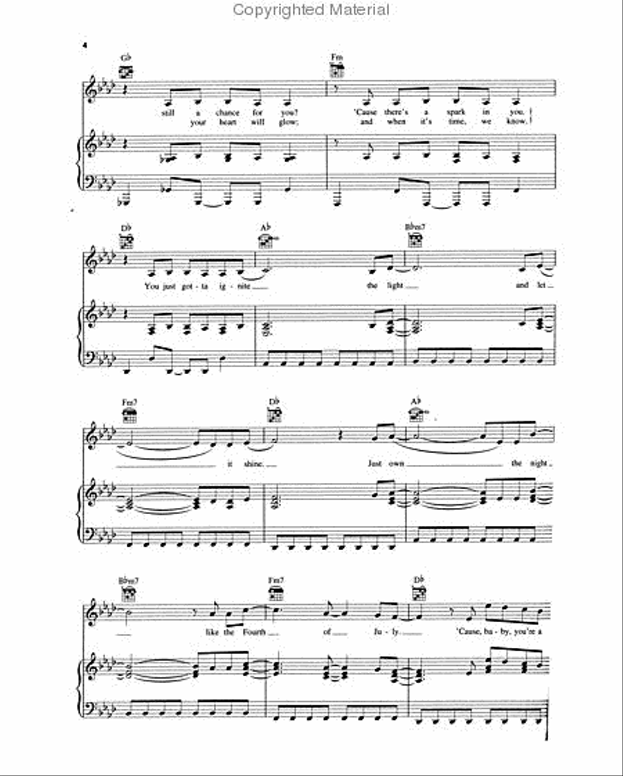 Firework Piano, Vocal, Guitar scores gallery preview page 3