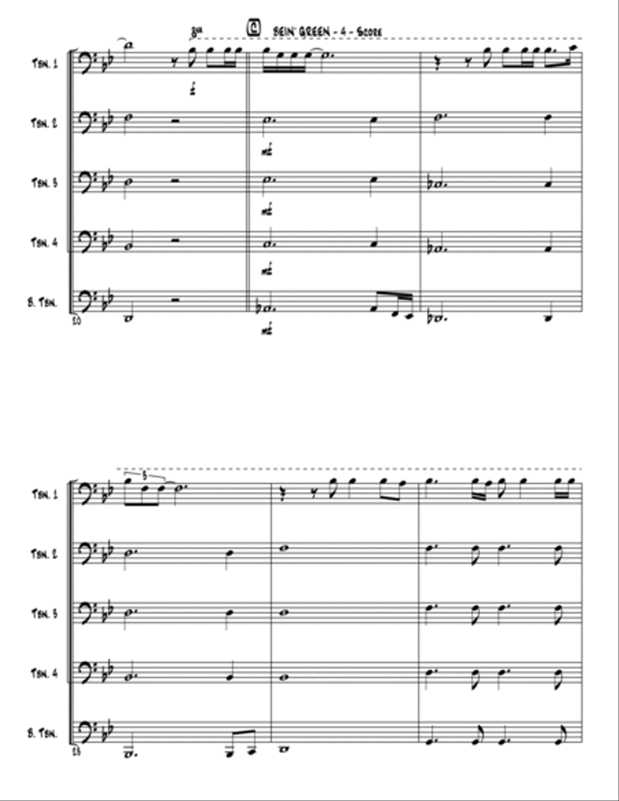 Bein' Green Brass Quintet scores gallery preview page 5