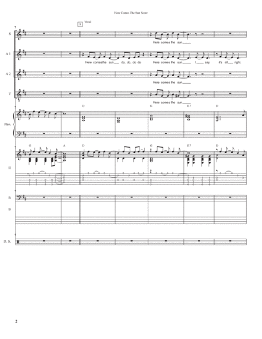 Here Comes The Sun Here Comes The Sun Jazz Ensemble scores gallery preview page 2