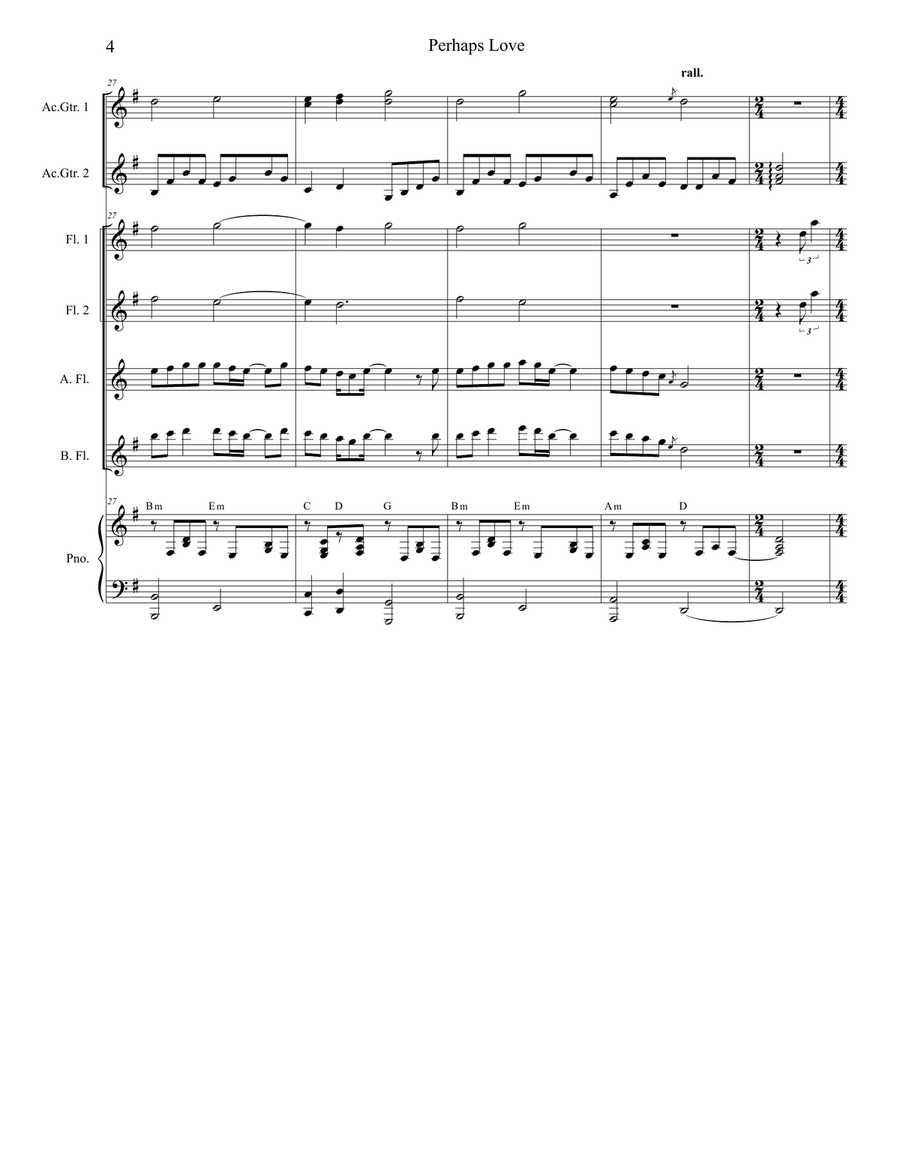 Perhaps Love Woodwind Ensemble scores gallery preview page 4