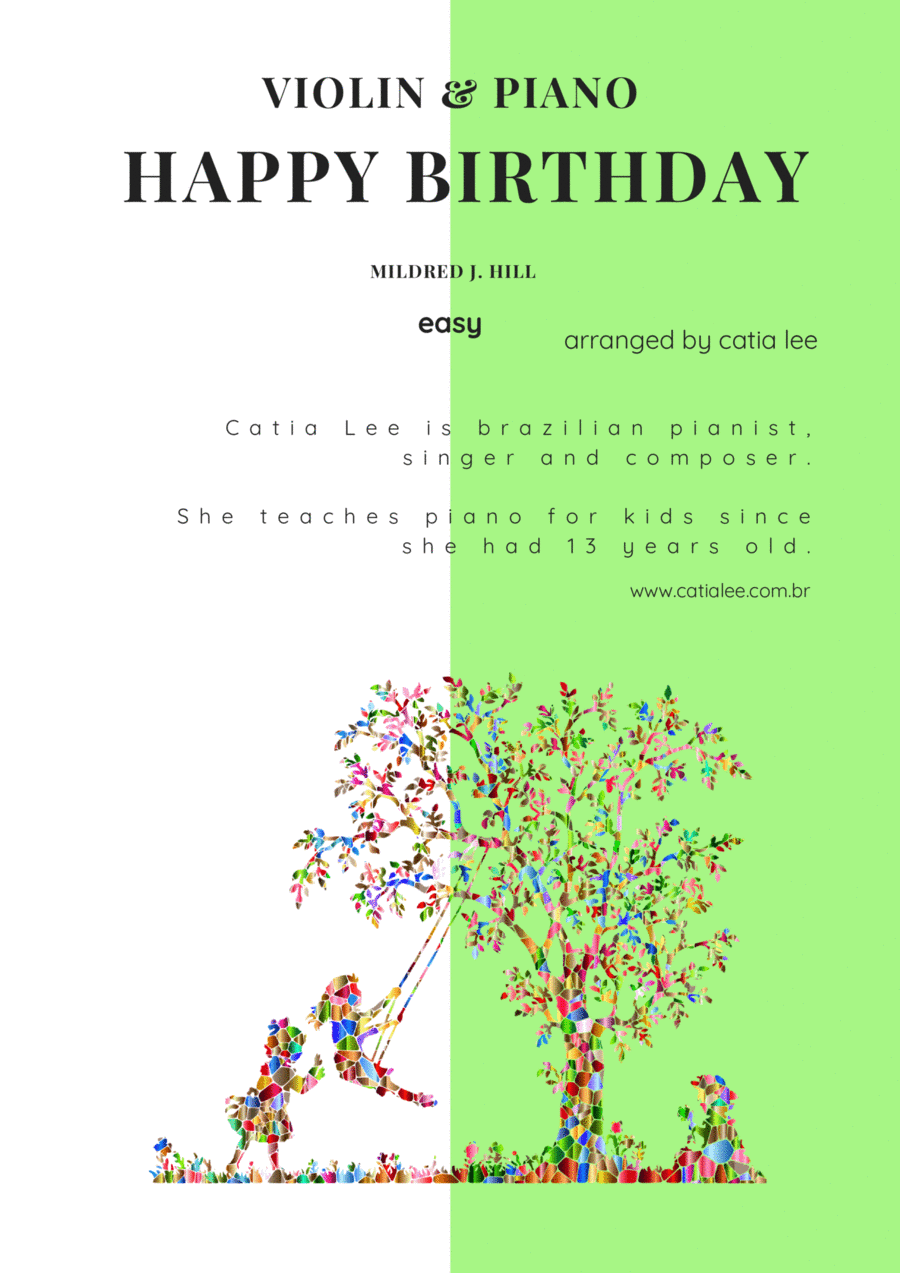 Happy birthday Duet for Violin and Piano D major Violin Solo scores gallery preview page 1