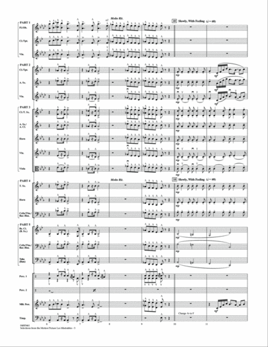 Les Miserables (Selections from the Motion Picture) - Conductor Score (Full Score) Concert Band scores gallery preview page 3