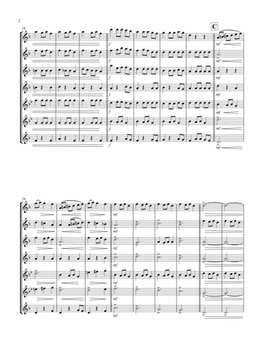 Carol of the Bells (F min) (Saxophone Septet - 4 Alto, 2 Ten, 1 Bari) image number null