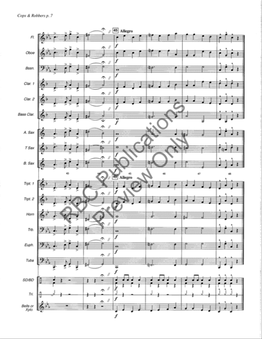 Cops & Robbers Concert Band scores gallery preview page 10