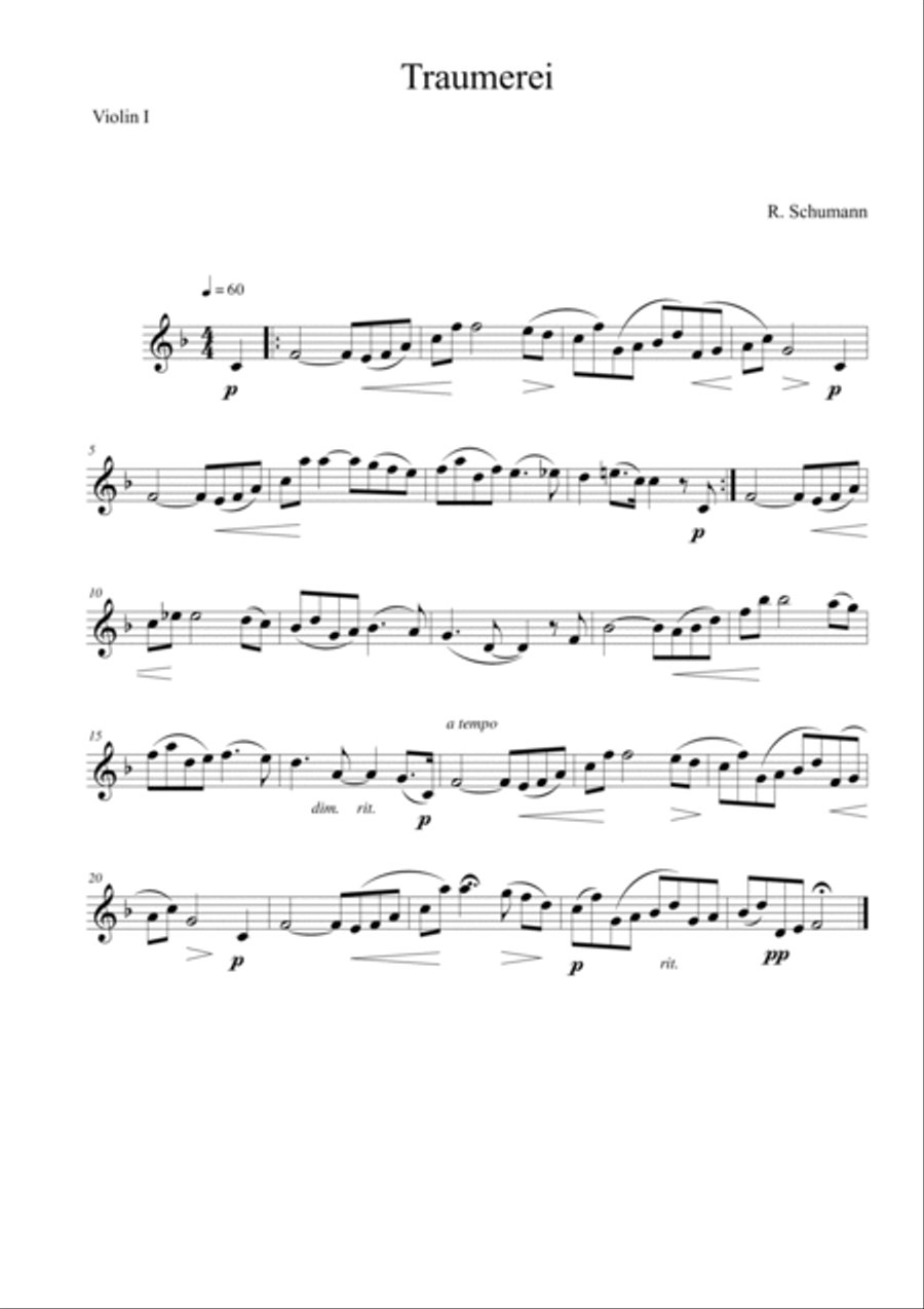 Traumerei scenes from childhood op15 String Quintet scores gallery preview page 4