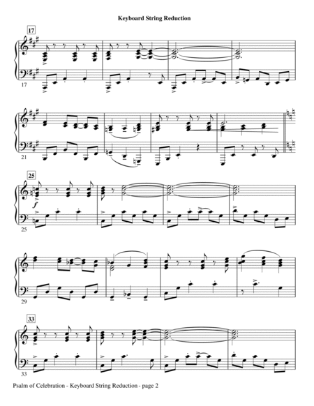 Psalm of Celebration - Keyboard String Reduction