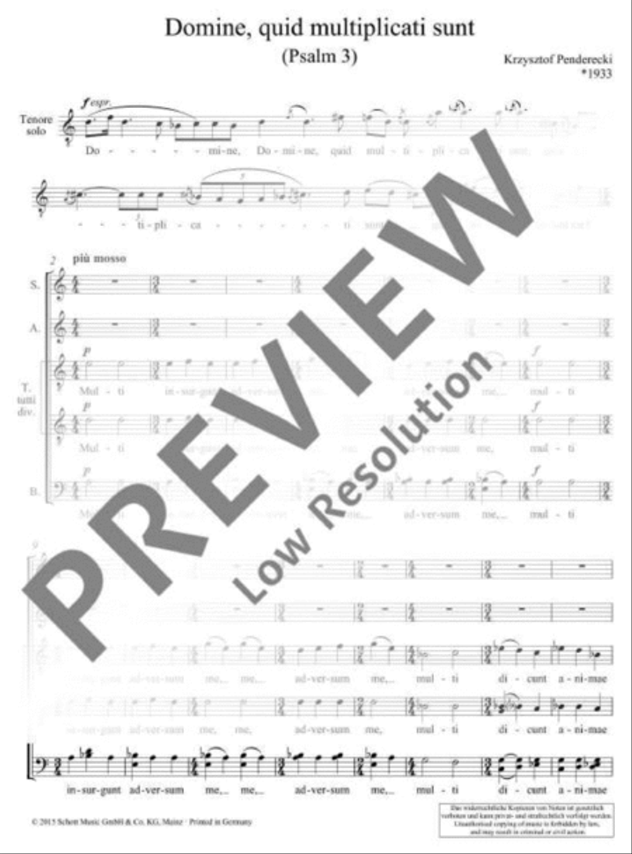 Domine quid multiplicati sunt A Cappella scores gallery preview page 6