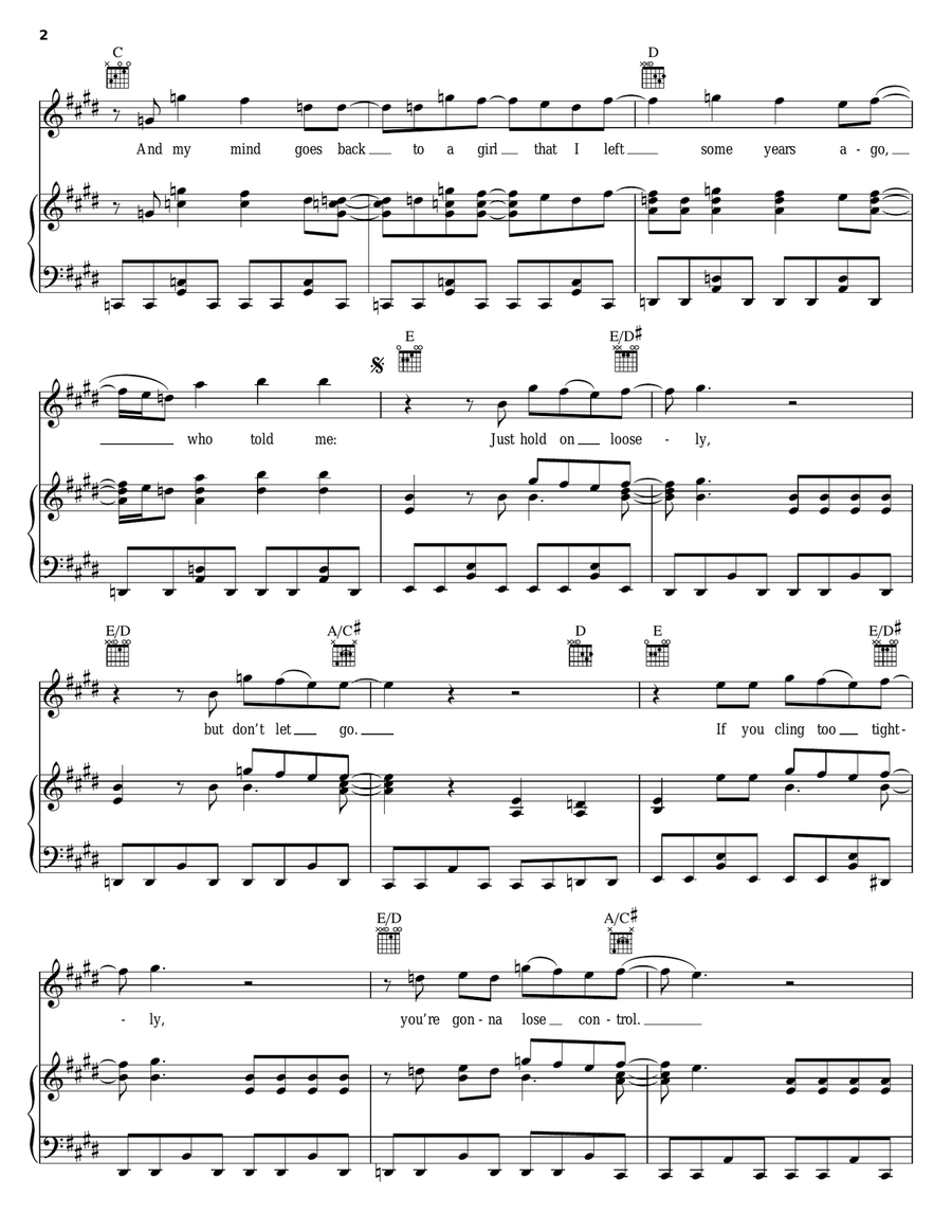 Hold On Loosely Hold On Loosely Piano, Vocal, Guitar scores gallery preview page 2