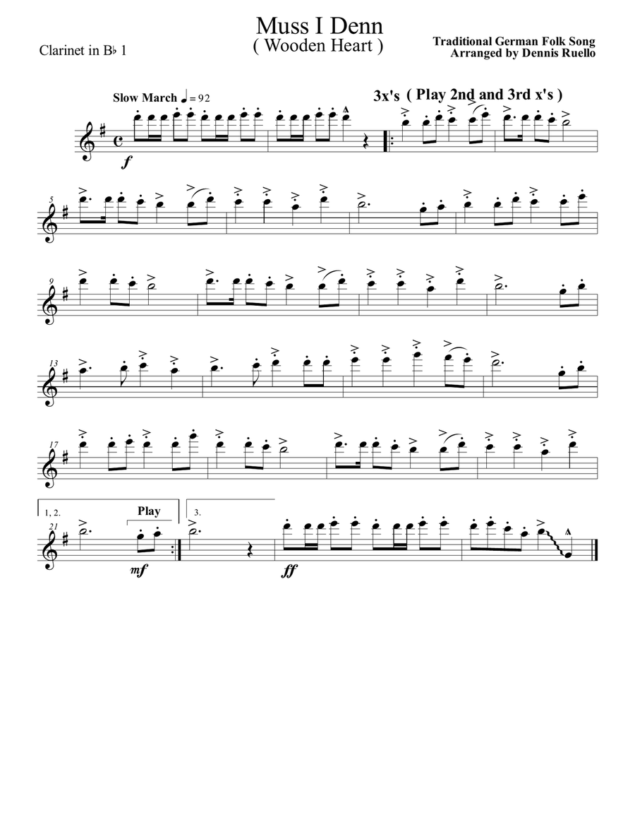 Muss I Denn (Wooden Heart) - German Band with Optional Vocal - Oktoberfest Large Ensemble scores gallery preview page 3
