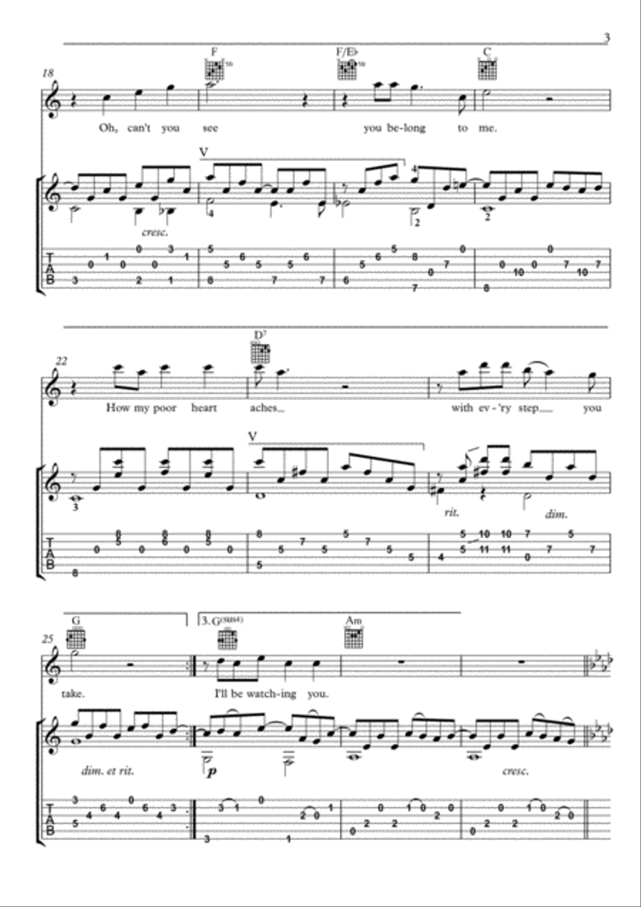 Every Breath You Take Electric Guitar scores gallery preview page 3
