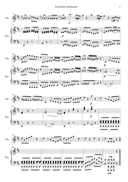 Serenade No.13 "Eine Kleine Nachtmusik" in G major, K.525 1.Allegro Easy & Short In D