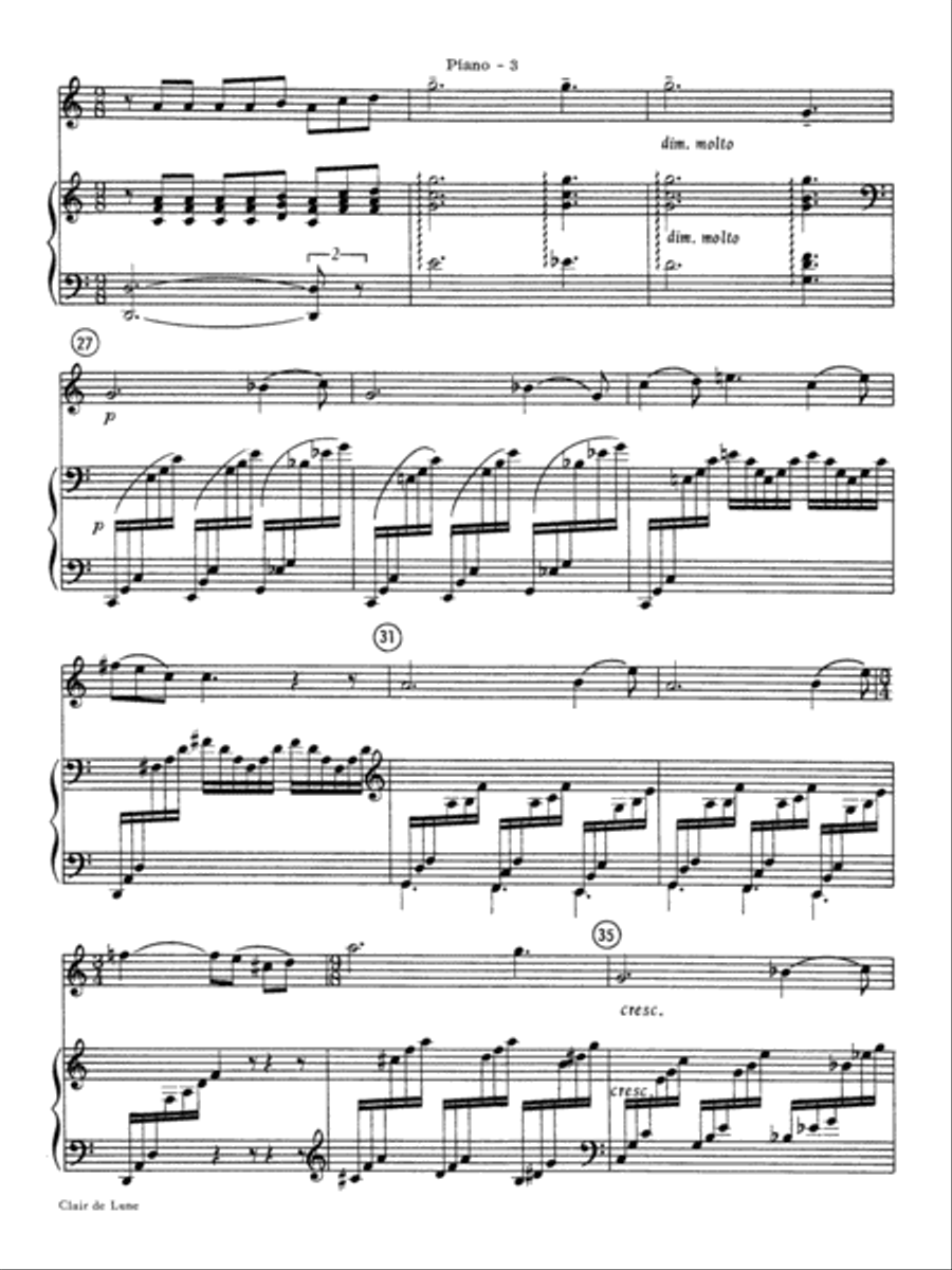Clair de lune: Piano Accompaniment Orchestra scores gallery preview page 3